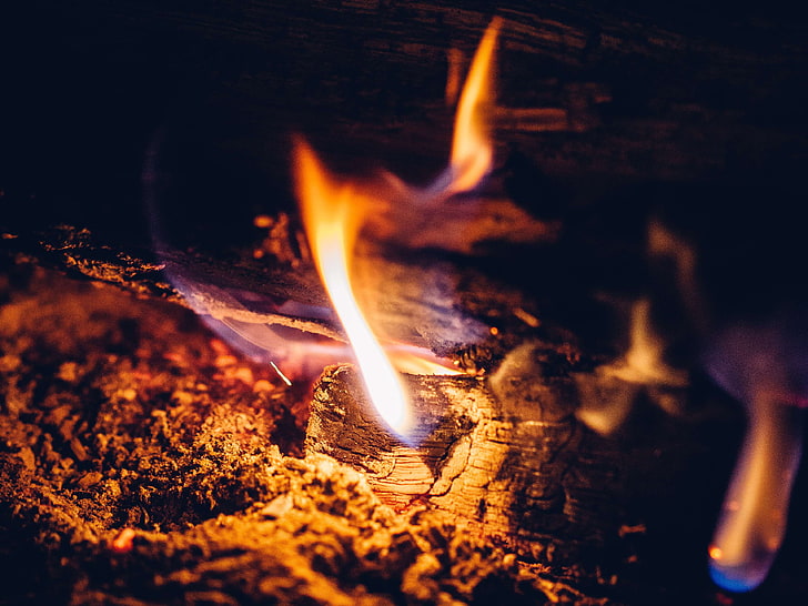 Asche, brennen, brennen, Kohle, Glut, Feuer, Kamin, Flamme, Nacht, Holz, HD-Hintergrundbild