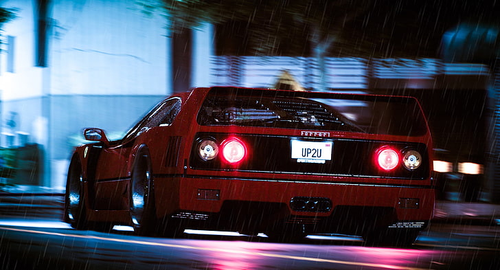 Ferrari, Ferrari F40, червени коли, превозно средство, кола, HD тапет