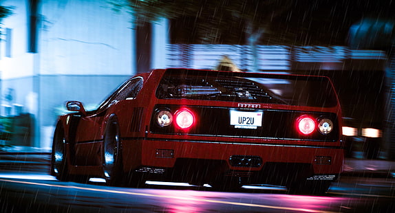 Ferrari, Ferrari F40, червени коли, превозно средство, кола, HD тапет HD wallpaper