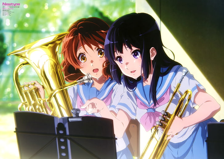 hibike euphonium ، kousaka reina ، oumae kumiko ، Instrument ، school ، Anime، خلفية HD