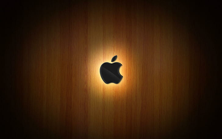 Wooden Glow of Apple, glow, apple, wooden, HD wallpaper