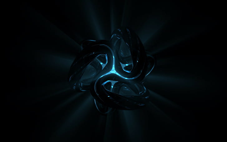black background digital art sphere lights artificial lights abstract, HD wallpaper