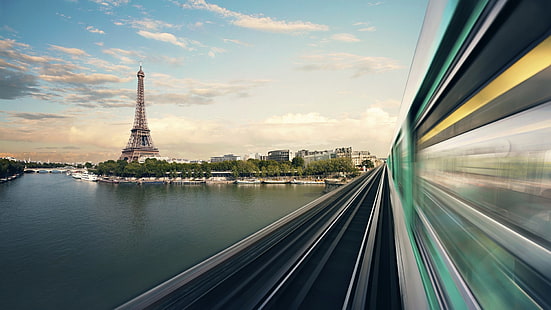 Eiffeltornet, Paris, Paris, Frankrike, Eiffeltornet, rörelseoskärpa, HD tapet HD wallpaper