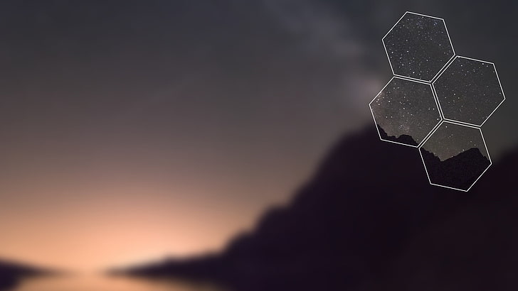 hexagone, flou, paysage, Fond d'écran HD