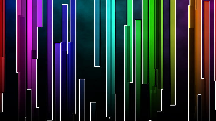 Abstrait coloré HD, logo violet, bleu, vert et turquoise, abstrait, numérique / illustration, coloré, Fond d'écran HD