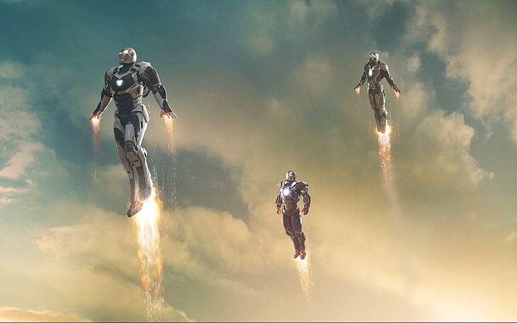 drei Iron Man Paintins, Iron Man 3, Iron Man, HD-Hintergrundbild
