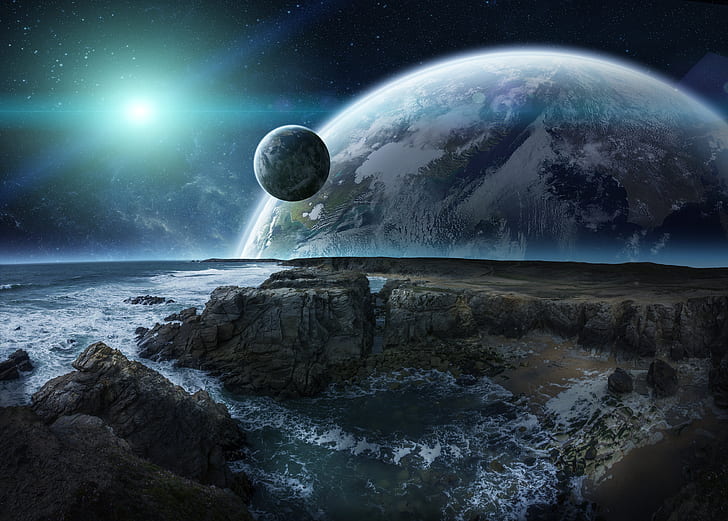 Science-Fiction, Planet Rise, HD-Hintergrundbild