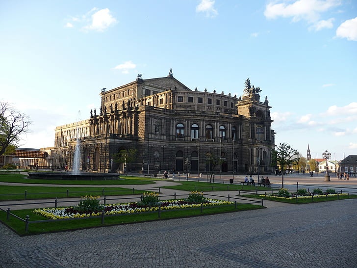 Teater Jerman Dresden, Jerman, Dresden, teater, Wallpaper HD