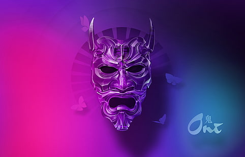 Oni Maske, Teufelsmaske, 5K, HD-Hintergrundbild HD wallpaper
