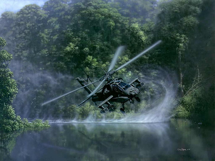 aircraft military helicopters artwork vehicles ah64 apache 1280x960  Aircraft Military HD Art , aircraft, Military, HD wallpaper