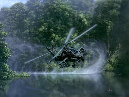 самолеты военные вертолеты произведения искусства ах64 apache 1280x960 самолеты военные HD искусство, самолеты, военные, HD обои HD wallpaper