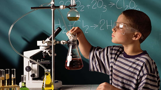 เด็กห้องปฏิบัติการเคมีเสื้อผ้าลายทางวิทยาศาสตร์, วอลล์เปเปอร์ HD HD wallpaper