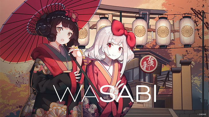Kawai Anime, Anime Girls, Halloween, Yukata, HD-Hintergrundbild