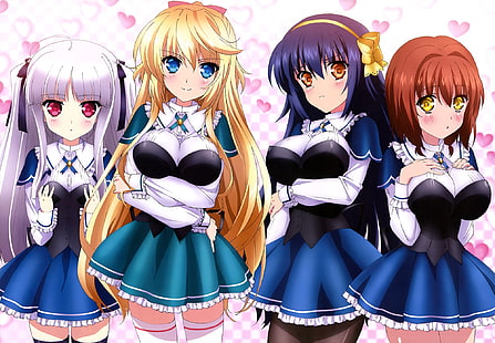 Anime, Anime Mädchen, Absolute Duo, Tachibana Tomoe, Hotaka Miyabi, Sigtuna Julie, Bristol Lilith, HD-Hintergrundbild HD wallpaper