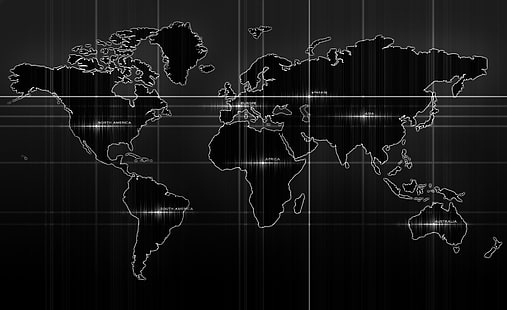 Mapa do mundo, mapa do mundo em preto e branco, viagens, mapas, mundo, HD papel de parede HD wallpaper