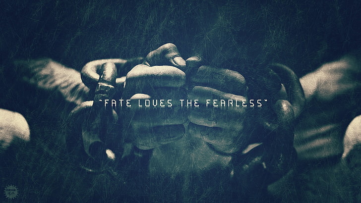 quote, In Fear, blue, chains, fists, HD wallpaper