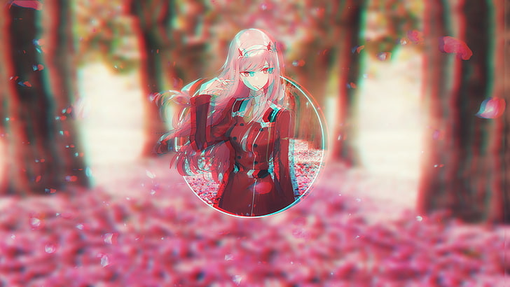 anime girls, picture-in-picture, piture in picture, Darling in the FranXX, Darling the franxx, Zero Two (Darling in the FranXX), Sfondo HD