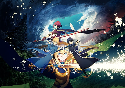Videogioco, Sword Art Online: Alicization Lycoris, Alice Zuberg, Eugeo (Sword Art Online), Kazuto Kirigaya, Kirito (Sword Art Online), Medina Ortinanos, Sfondo HD HD wallpaper