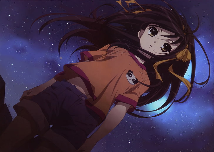 Suzumiya Haruhi, The Melancholy of Haruhi Suzumiya, gadis-gadis anime, Wallpaper HD