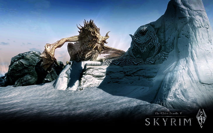 Skyrim The Elder Scrolls V バトル ファンタジー 土地 モンスター Hdデスクトップの壁紙 Wallpaperbetter