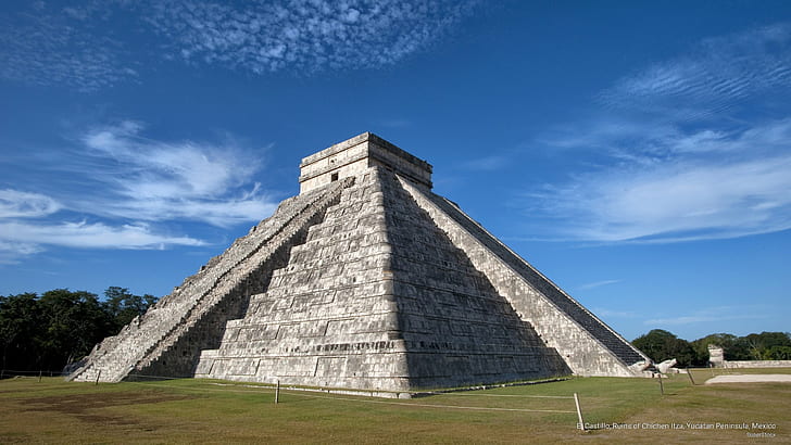 El Castillo, Ruines de Chichen Itza, Péninsule du Yucatan, Mexique, Monuments, Fond d'écran HD
