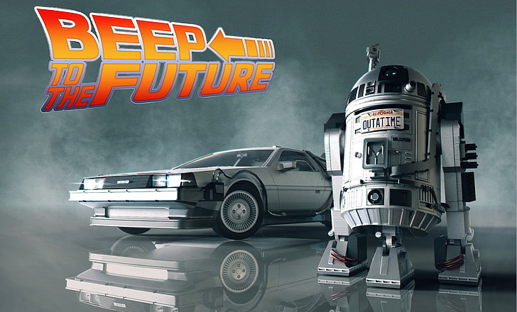 Star Wars, Back to the Future, R2-D2, HD tapet