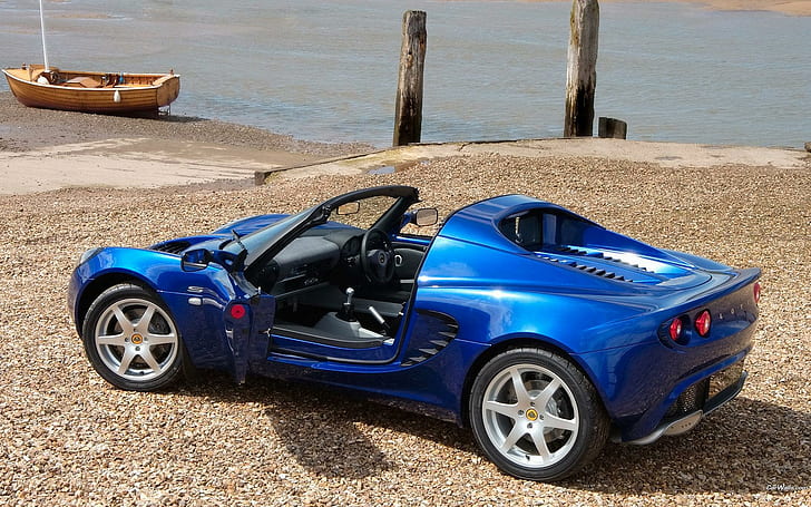 Lotus Elise 40, coupé di lusso blu, loto, elise 40, automobili, Sfondo HD