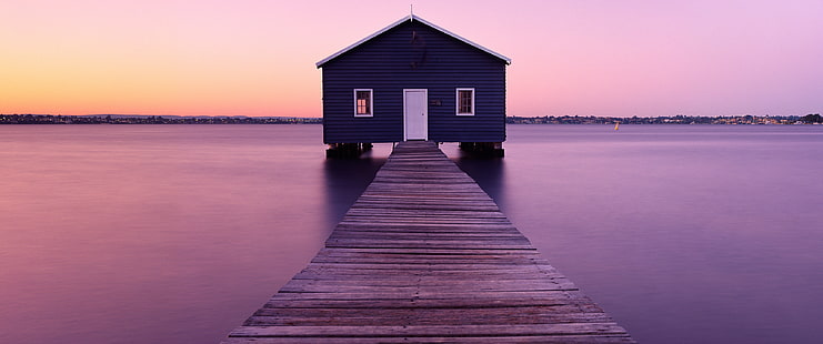 дом, озеро, природа, ультраширокий, ультраширокий, HD обои HD wallpaper