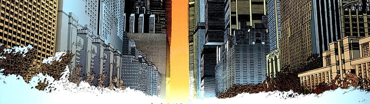 خلفية الرسوم المتحركة للمباني الشاهقة ، مستقبلية، خلفية HD
