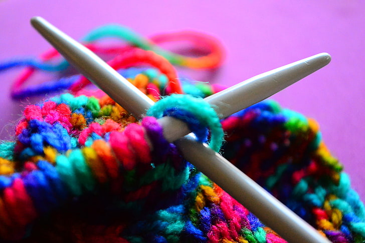 needles, thread, knitting, HD wallpaper