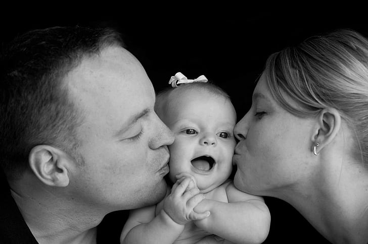 Baby Kiss Cute Child Kids Mood Love Cool, children, baby, child, cute, kids, kiss, love, mood, HD wallpaper