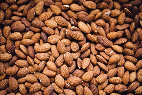 almond nut lot, almonds, nuts, core, HD wallpaper HD wallpaper