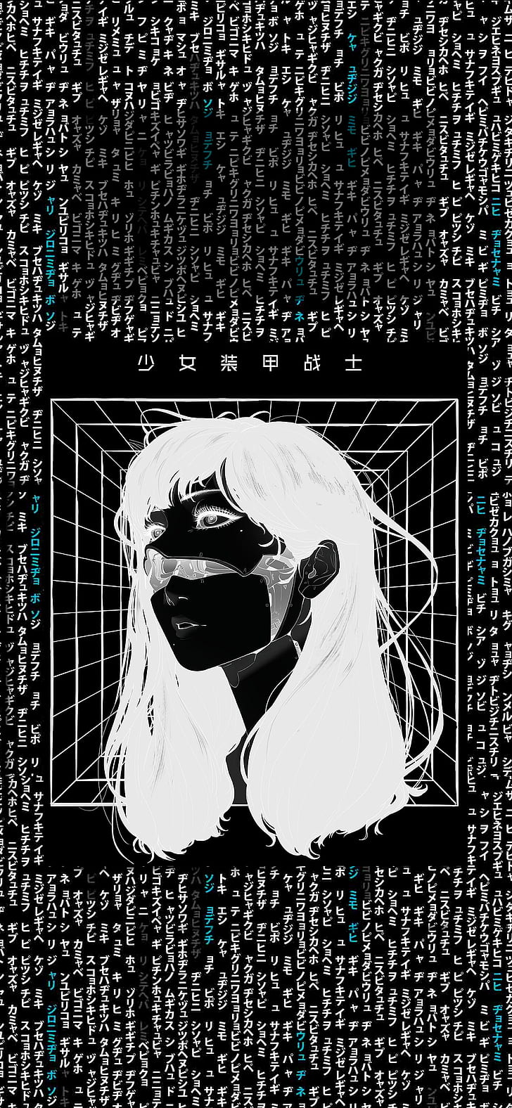 Cyberpunk, japanische Schriftzeichen, Cyborg, Frauen, iPhone X., HD-Hintergrundbild, Handy-Hintergrundbild