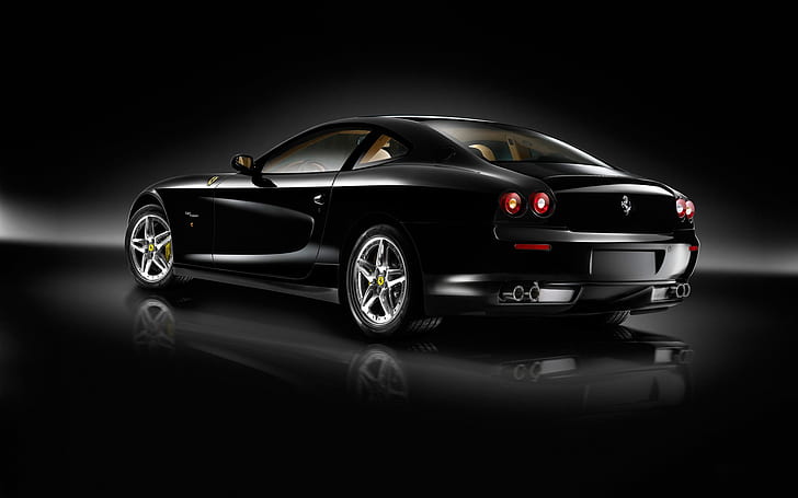 Magnífico Ferrari negro, coches, Fondo de pantalla HD