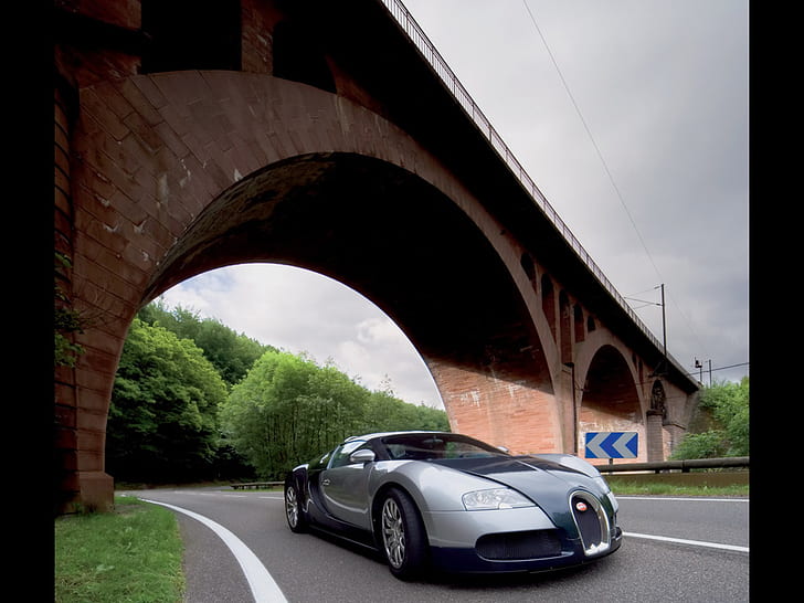 Bugatti 16.4 Veyron Sang Bleu, 2006 bugatti veyron hr manu, car, HD wallpaper