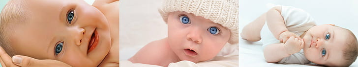 아기, 아기, 비비, 블루, bleues, 파랑, 귀여운, 눈, 눈, 미뇽, 모니터, 멀티, 복수, 스크린, 트리플, yeux, HD 배경 화면