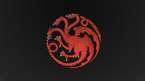 круглый драконий логотип с 3 головами, Дом Таргариен, Игра престолов, Дракон, HD обои HD wallpaper