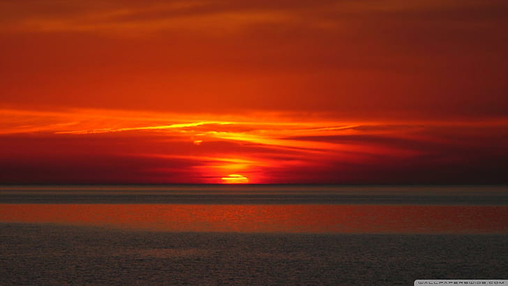 Sunset Bloody Sunset, puesta de sol, nubes, naturaleza y paisajes, Fondo de pantalla HD
