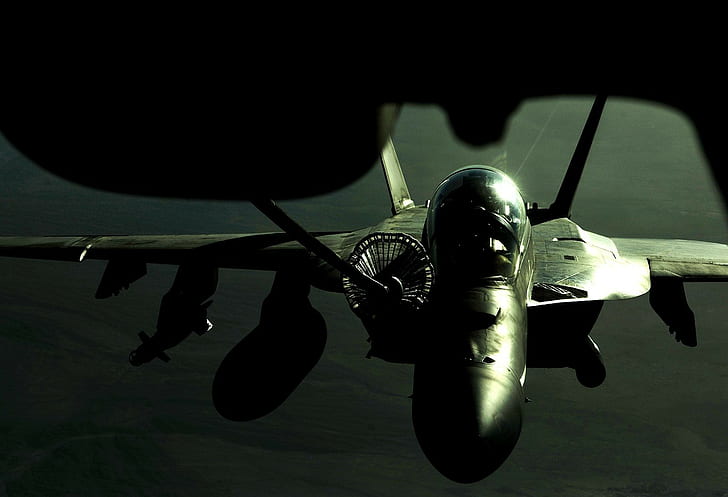 Tankowanie, samoloty, samoloty wojskowe, Boing F / A-18F Super Hornet, Tapety HD