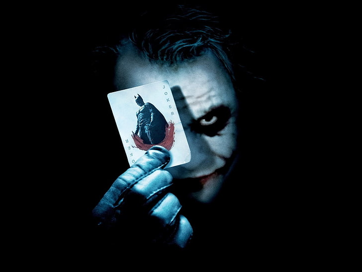 El Joker con el papel tapiz de la tarjeta de Batman, Joker, Batman, The Dark Knight, Fondo de pantalla HD