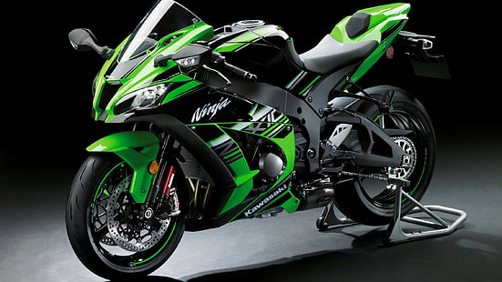 Kawasaki Ninja สีเขียวและสีดำ, Kawasaki ninja h2r, สปอร์ตไบค์, มอเตอร์ไซค์ที่ดีที่สุด, มอเตอร์ไซค์ที่ดีที่สุด, วอลล์เปเปอร์ HD HD wallpaper