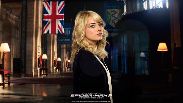 Emma Stone, Gwen Stacy, The Amazing Spider-Man 2, New Spiderman: High voltage, HD tapet