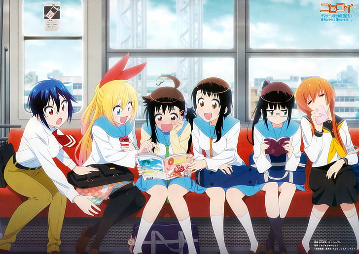 Anime, Nisekoi, Chitoge Kirisaki, Haru Onodera, Kosaki Onodera, Marika Tachibana, Ruri Miyamoto, Seishirou Tsugumi, HD masaüstü duvar kağıdı