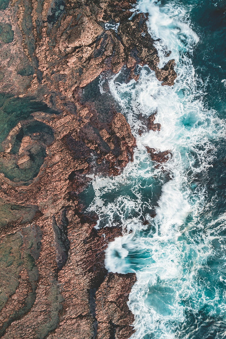 naturaleza, agua, vista aérea, mar, costa, Fondo de pantalla HD, fondo de pantalla de teléfono