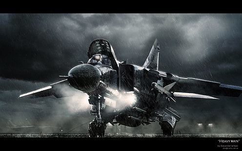 jet, mig 23, militaire, pluie, soviétique, Fond d'écran HD HD wallpaper
