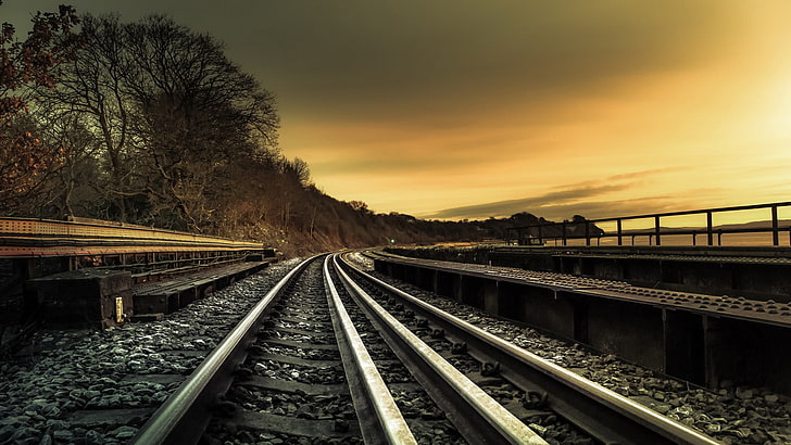 Eisenbahn, Sonnenlicht, HD-Hintergrundbild