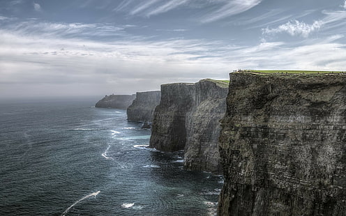nature landscape sea cliff coast, HD wallpaper HD wallpaper
