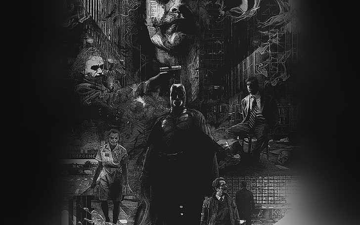 joker, batman, poster, film, hero, illustration, art, HD wallpaper