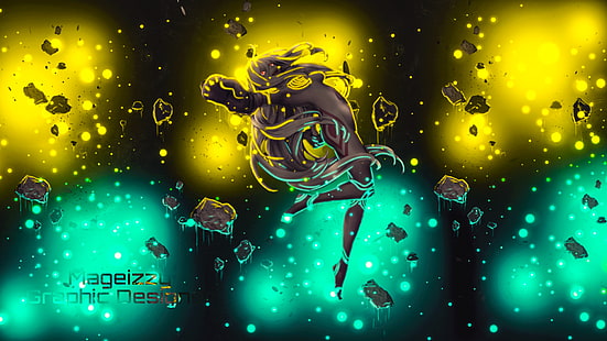 ฟ้า, เหลือง, อะนิเมะ, Deadman Wonderland, Shiro (Deadman Wonderland), วอลล์เปเปอร์ HD HD wallpaper