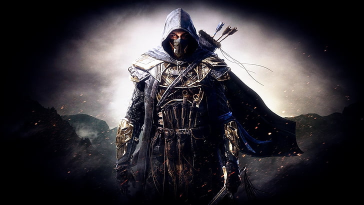 man with arrows wallpaper, The Elder Scrolls Online, video games, fantasy art, artwork, HD wallpaper